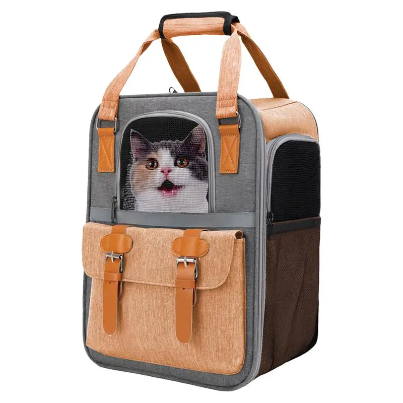 

Foldable Cat Backpack Travel Foldable Bag For Cats And Dogs Breathable Ventilated Backpack Carrier For Pets Dogs Cats