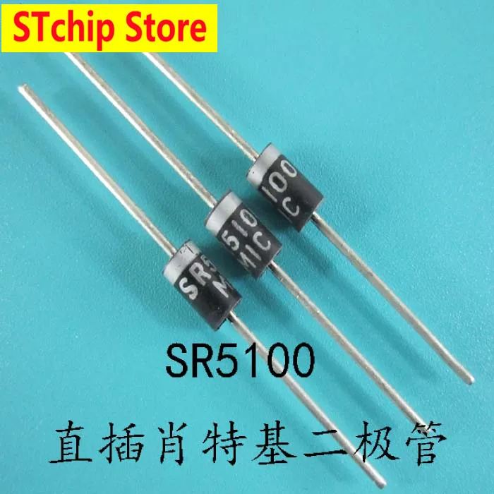 10PCS SR5100 SB5100 straight plug Schottky diode 5A 100V brand new net price can be bought directly |