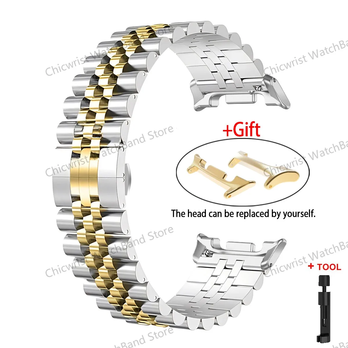 Premium Stainless Steel Metal Strap Bracelet