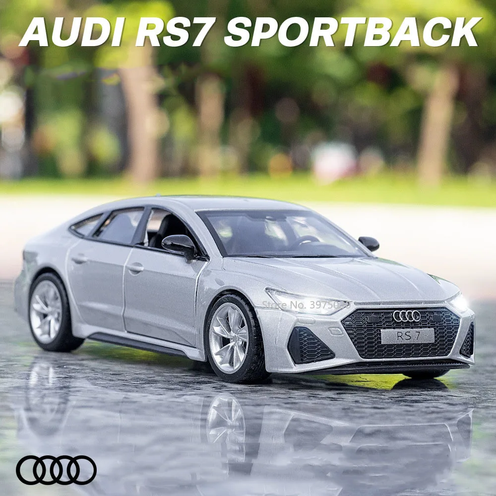 

Коллекционная модель автомобиля AUDI RS7 из сплава 1/35, модель литых под давлением автомобилей со звуком, Искусственный металлический спортивный автомобиль, игрушки, детские подарки