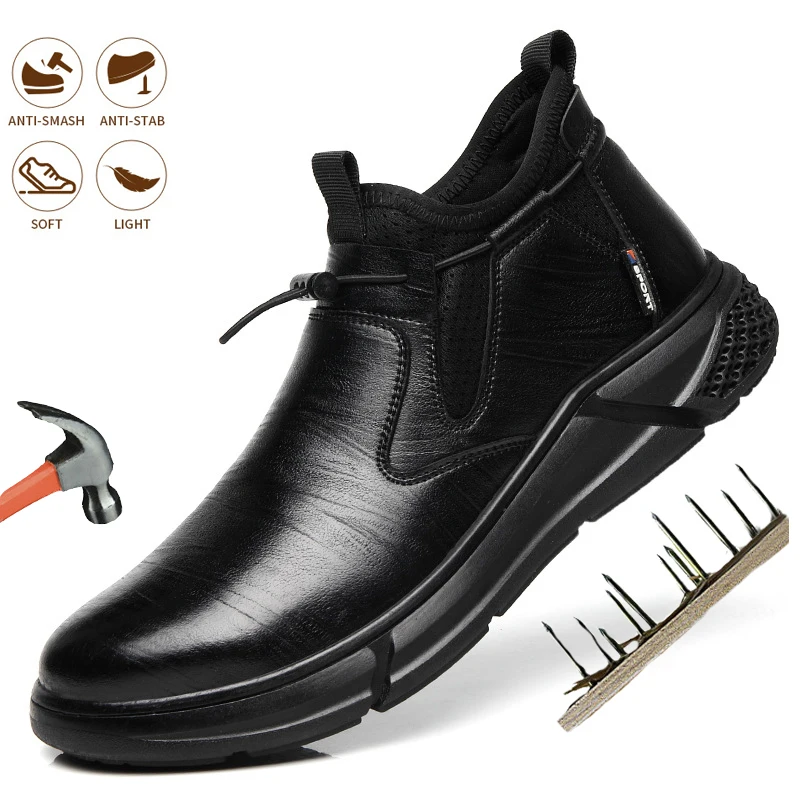 

New Fashion Safety Shoes Men's Work Steel Toe Caps Male Indestructible Work Boots Protective Shoes Puncture-Proof Security