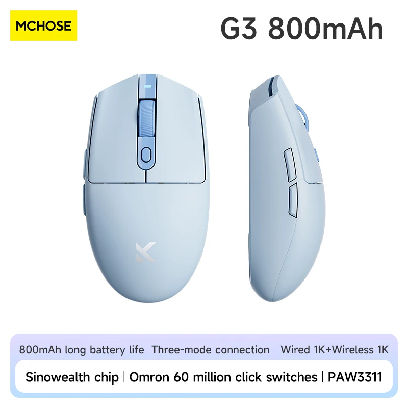 Mchose G3 Wireless Gaming Office Mouse 2.4g Bluetooth 8K