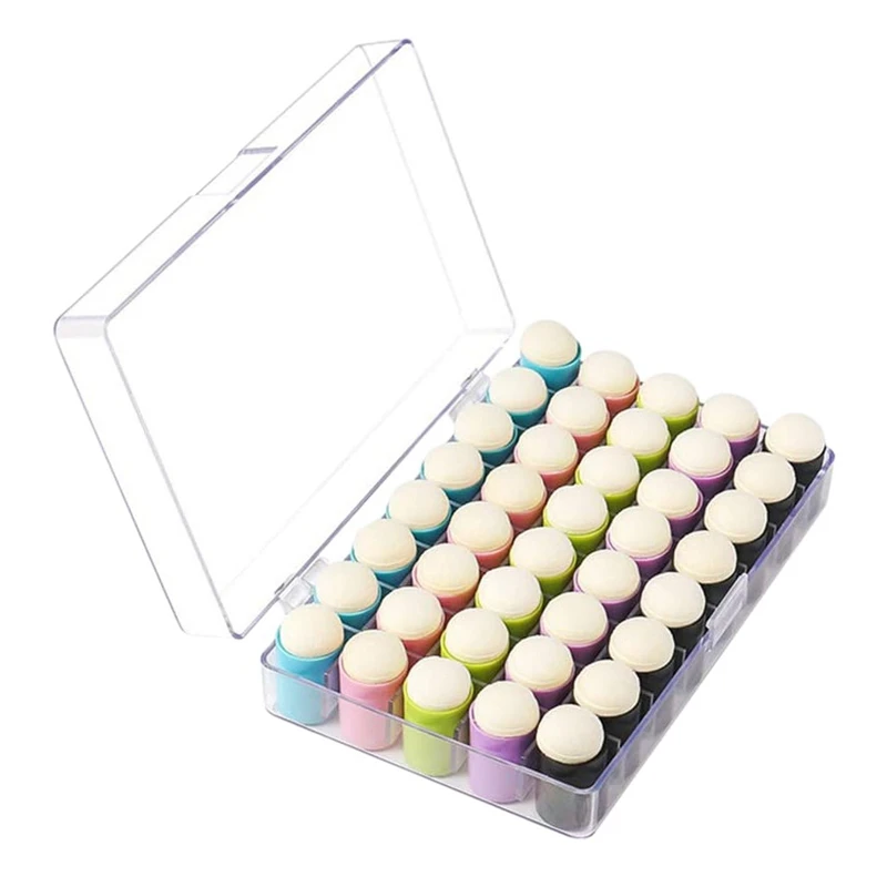 

40 Pcs Finger Sponge Daubers Finger Painting Sponge Craft Drawing Sponge Dauber Set For Painting Art Ink Crafts Card