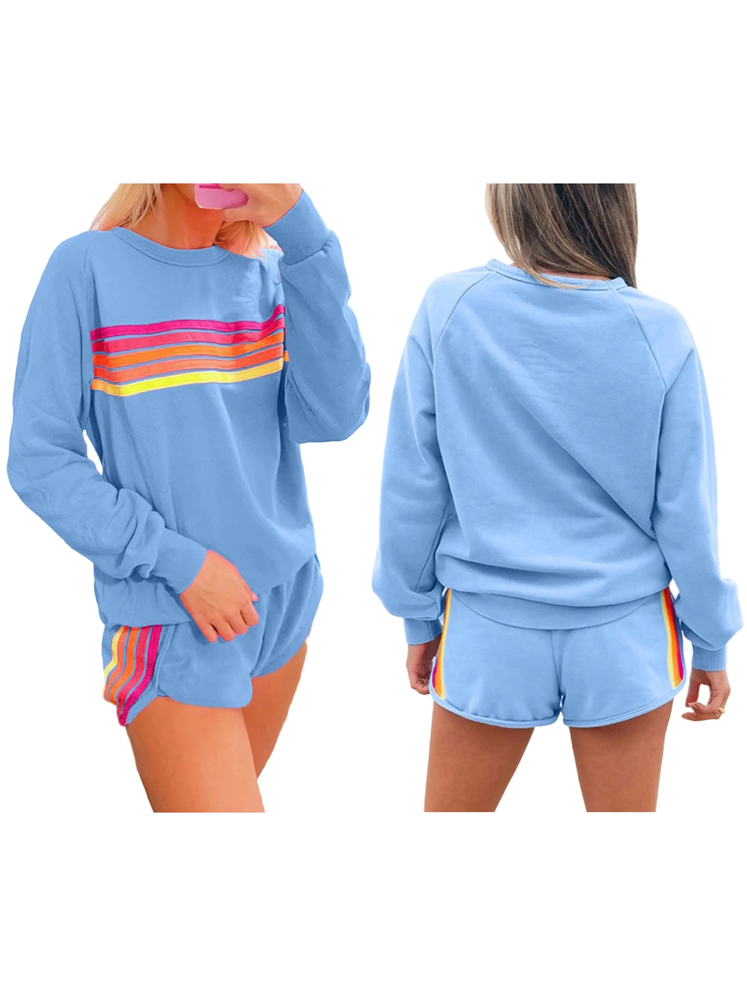 Women s 2 Piece Lounge Set with Hoodie and Jogger Pants Cozy Sweatsuit Long Sleeve Pullover and Drawstring Bottoms Casual Fall