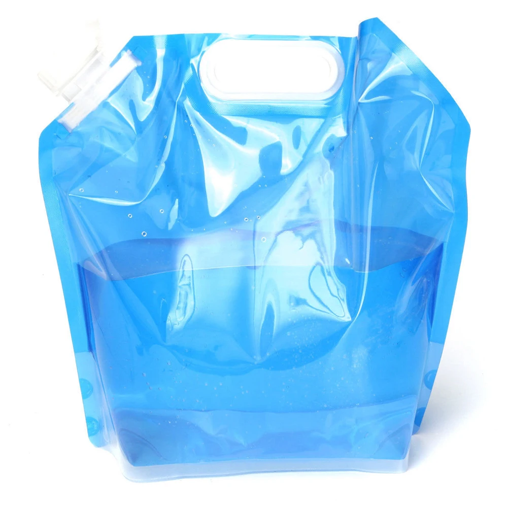 접이식 물통 가방, 5L 물 저장 가방, 손잡이가 있는 휴대용 물통, 배낭용 야외 보관 물병