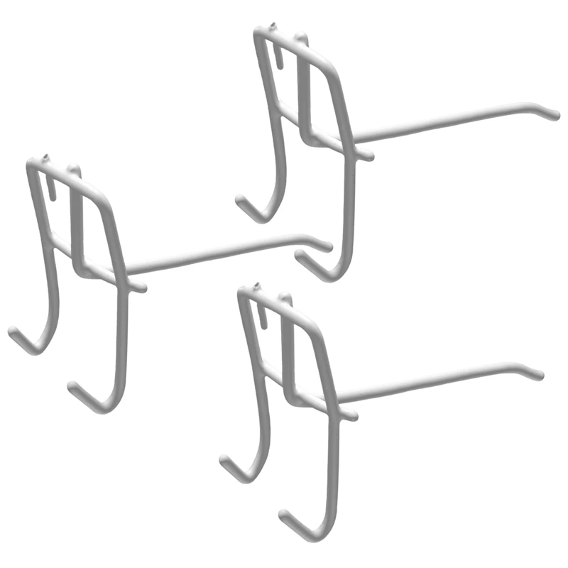 

Promotion! 30 Pcs 3.9Inch Long White Metal Store Grid Wall Bracket Display Hooks