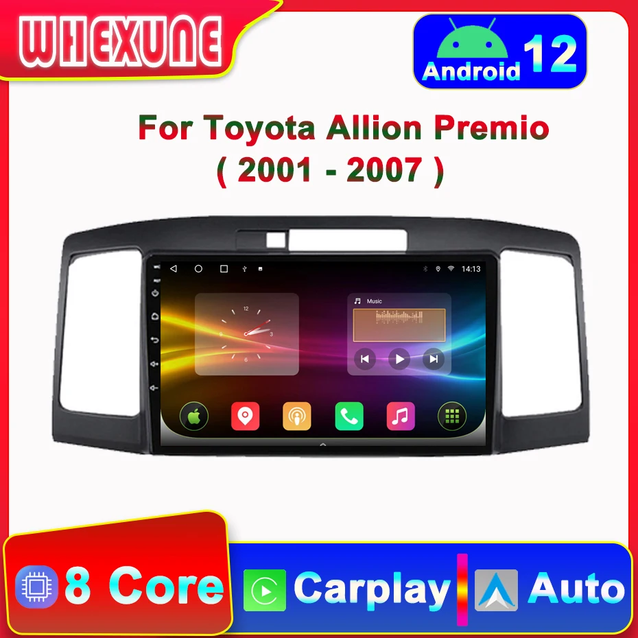 

Автомагнитола Carplay для Toyota, мультимедийный видеоплеер с GPS-навигацией, Android 12, Wi-Fi, для Toyota думатора, Premio T240 2001 -2007