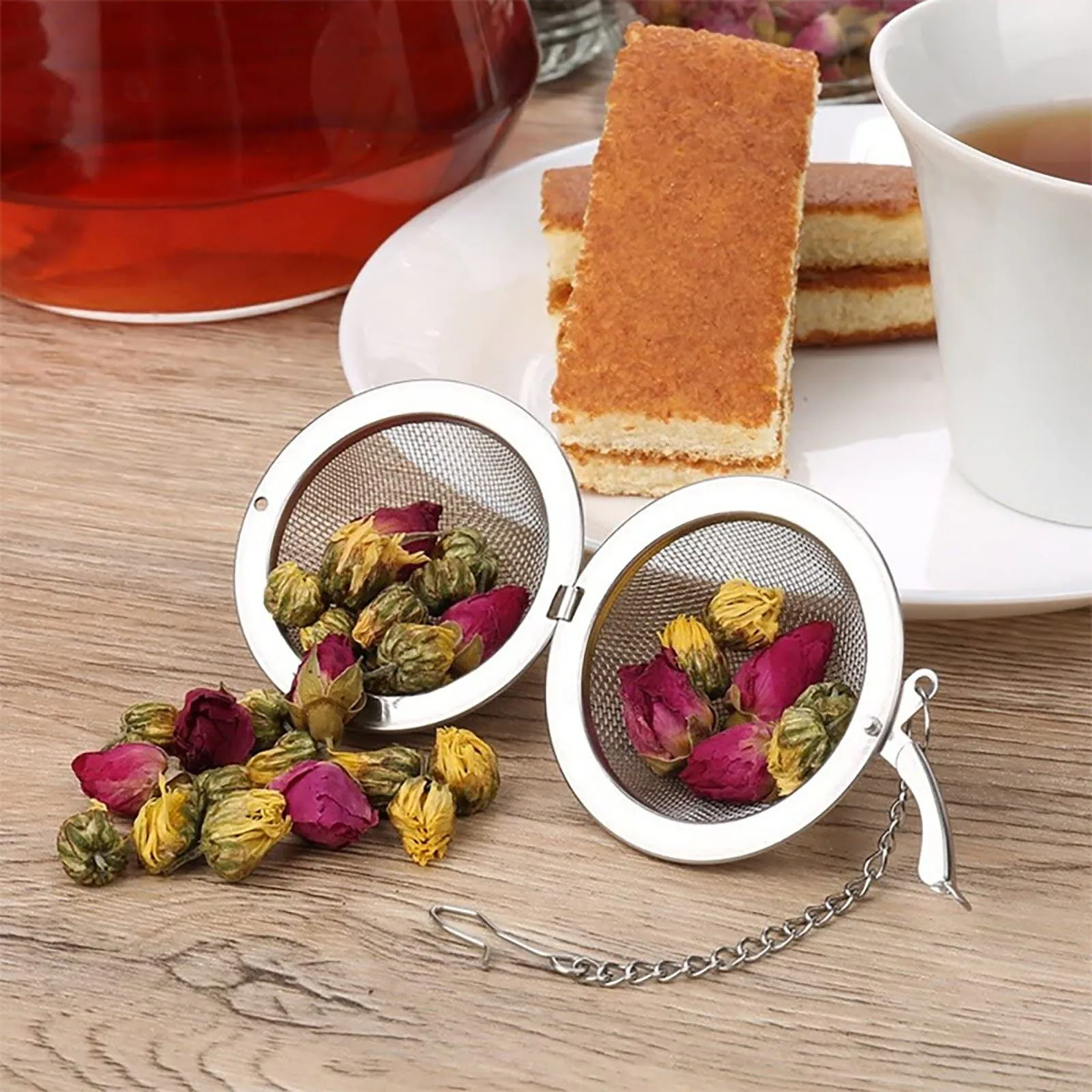 2-6pcs Tea Infuser Strainer Tea Steeper Filters Ball for Loose Leaves Stainless Steel Strainer for Loose Spices Seasonings