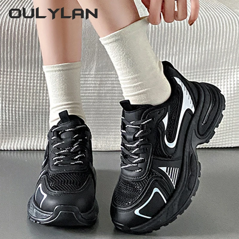 Fitness vulcanize shoes thick sole female sports running women's chunky sneakers spring casual ladies