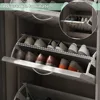 Modern Shoe Cabinet with 3 Flip Drawers, Freestanding Shoe Storage Cabinet, Slanted Design, Shoe Storage Organizer for Hallway 5
