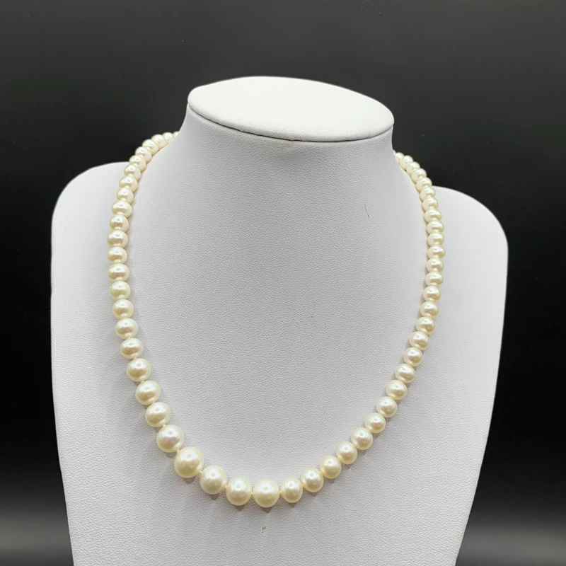 

Wholesale Pearls Classics Chain 2-12mm 3A White Color Zhuji Cultured Freshwater Round Pearl Strand for DIY Necklace 39-40cm
