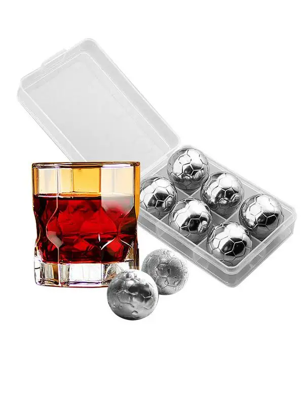 4/6/8 Pcs Stainless Steel Ice Cubes Set Reusable Chilling Stones For