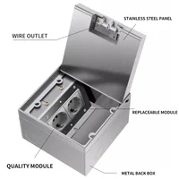 130 มม.x 130 มม.ฝังซ่อนชั้นซ็อกเก็ต Universal มาตรฐาน EU/FR/BR/IL/IT/เกาหลีสําหรับห้องครัวห้องน้ํากระเบื้อง Inlay 2