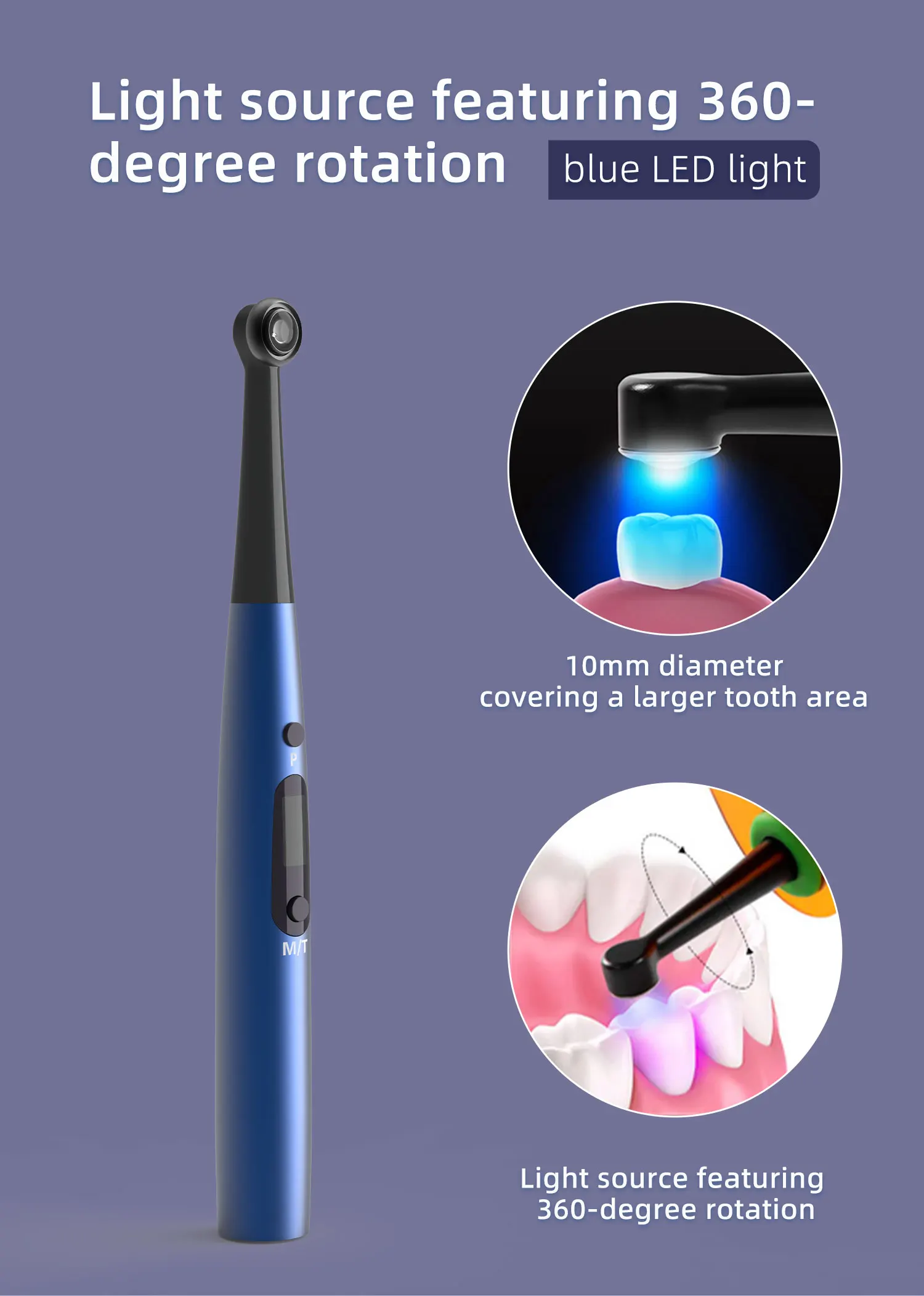 Vrn 1 Second Dental Lamp Led Light Curing Light Wide Spectrum Curing