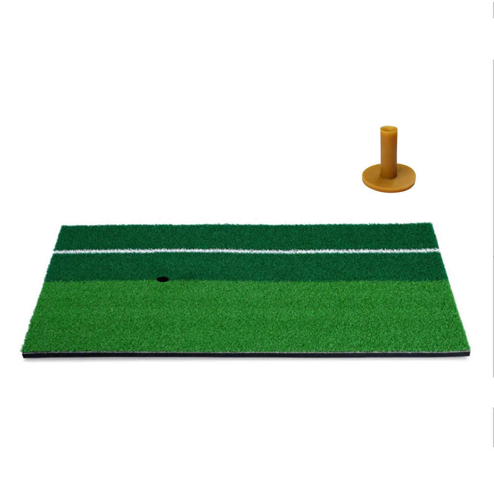 Portable PGM Golf Training Mat with Realistic Turf and Rubber Tee Seat for Indoor and Outdoor Use