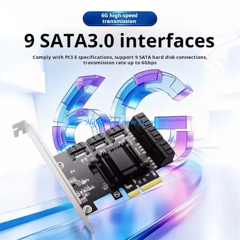 H37F 9포트 SATA3 PCIe 확장 카드 데스크탑 및 서버용 6Gbps 데이터 전송