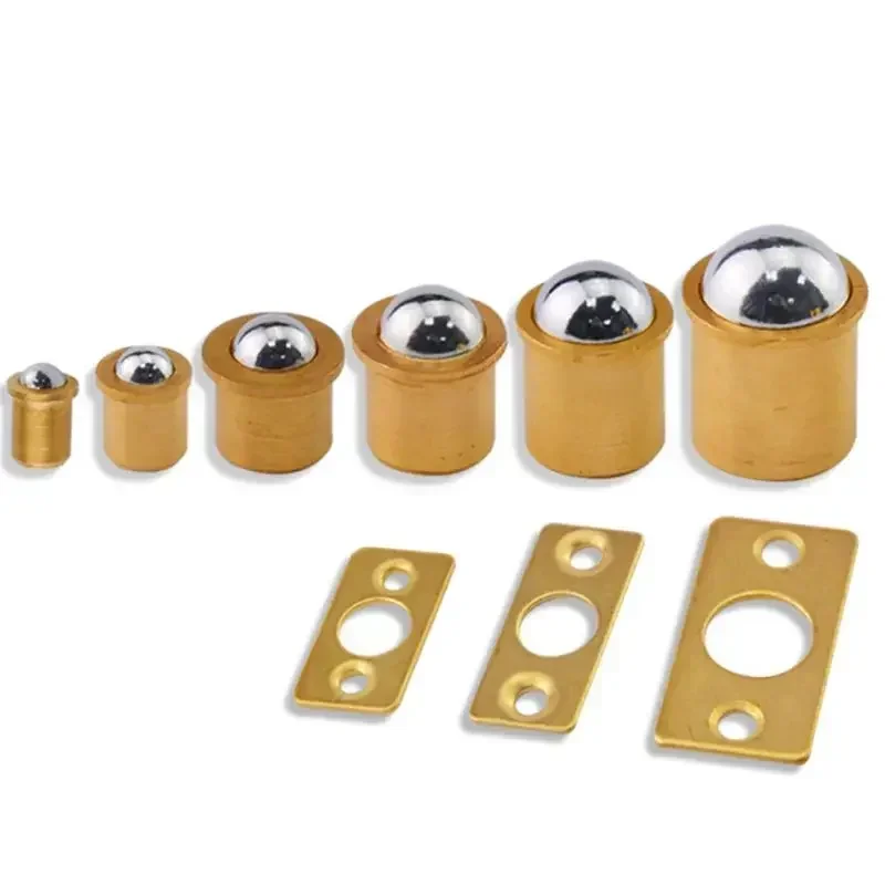 10PCS/Lot Brass Plated Closet Door Drive-in Ball Catch w/ Strike Plate, Ball Catch Door Hardware for Closet, Cabinet, защелка
