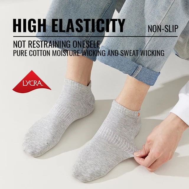MiiOW Pure Cotton Short Sock Men Sport Non-Slip Invisible Ankle Sock Summer Anti Sweat Deodorant Breathable Business Dress Sock 6