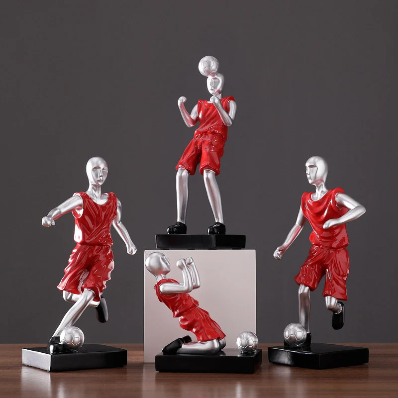 

Simple Modern Resin Football Athlete Sculpture Ornaments Home Livingroom Figurines Crafts Hotel Office Desktop Statue Decoration