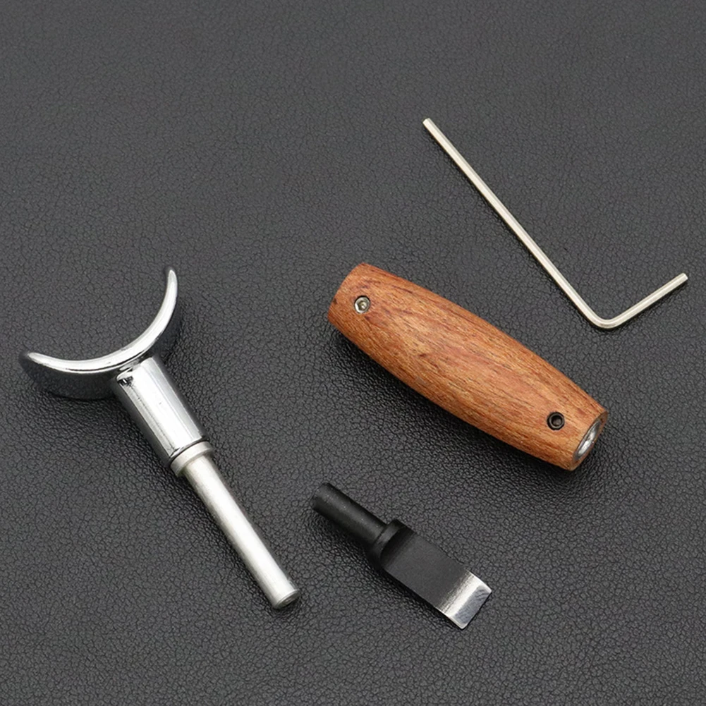 Leather Carving Rotary Tool Handmade DIY Stainless Steel Pear Wood Handle Leather Craft Tool Sets DIY Projects