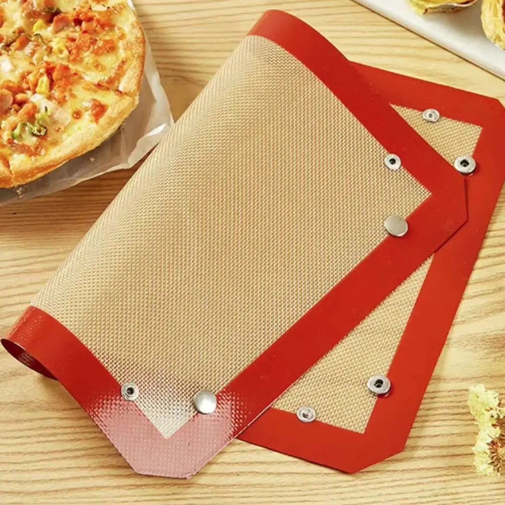 Bakeware Silicone Baking Mat Sheet with Button Leak Proof Oven Liner Heat-Resistant Reusable Oven Pad Cookie Tray