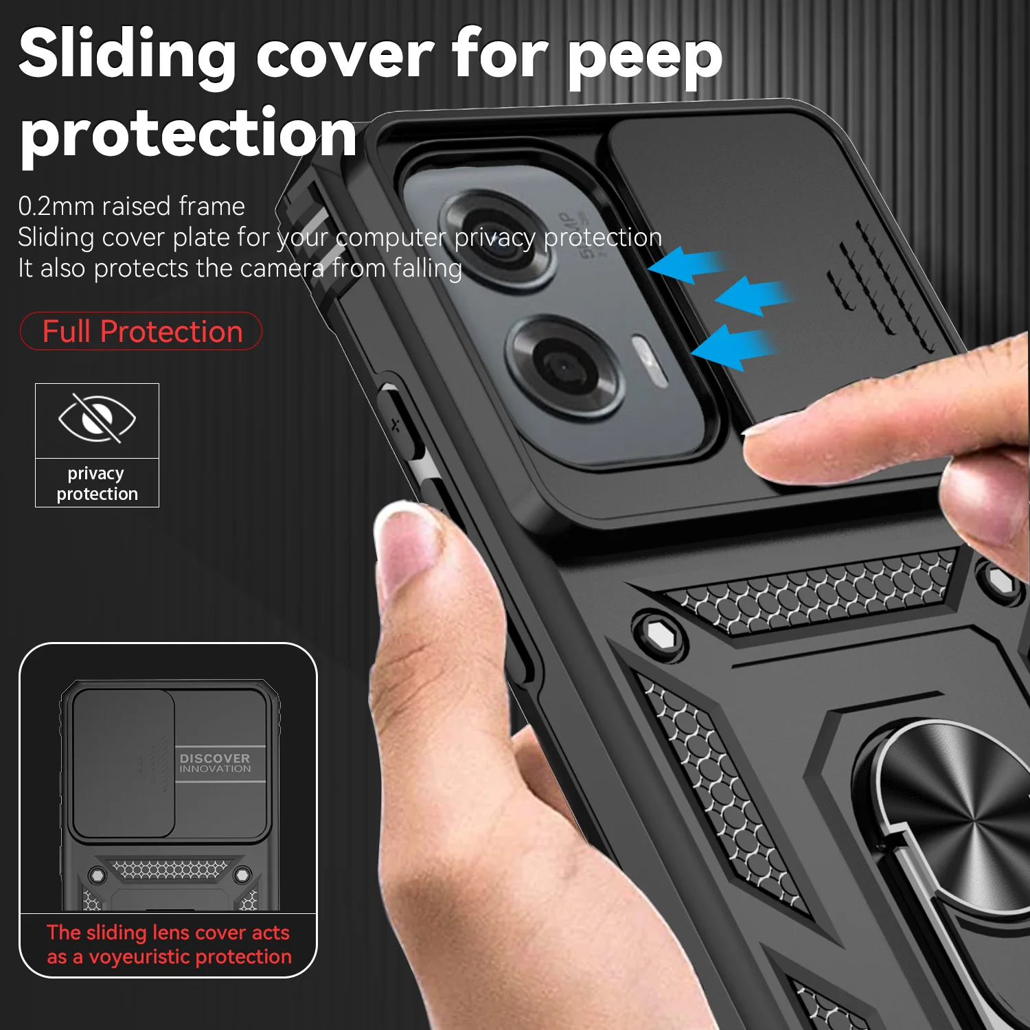 Shockproof Slide Camera Lens Case for Motorola Moto Edge & G Series
