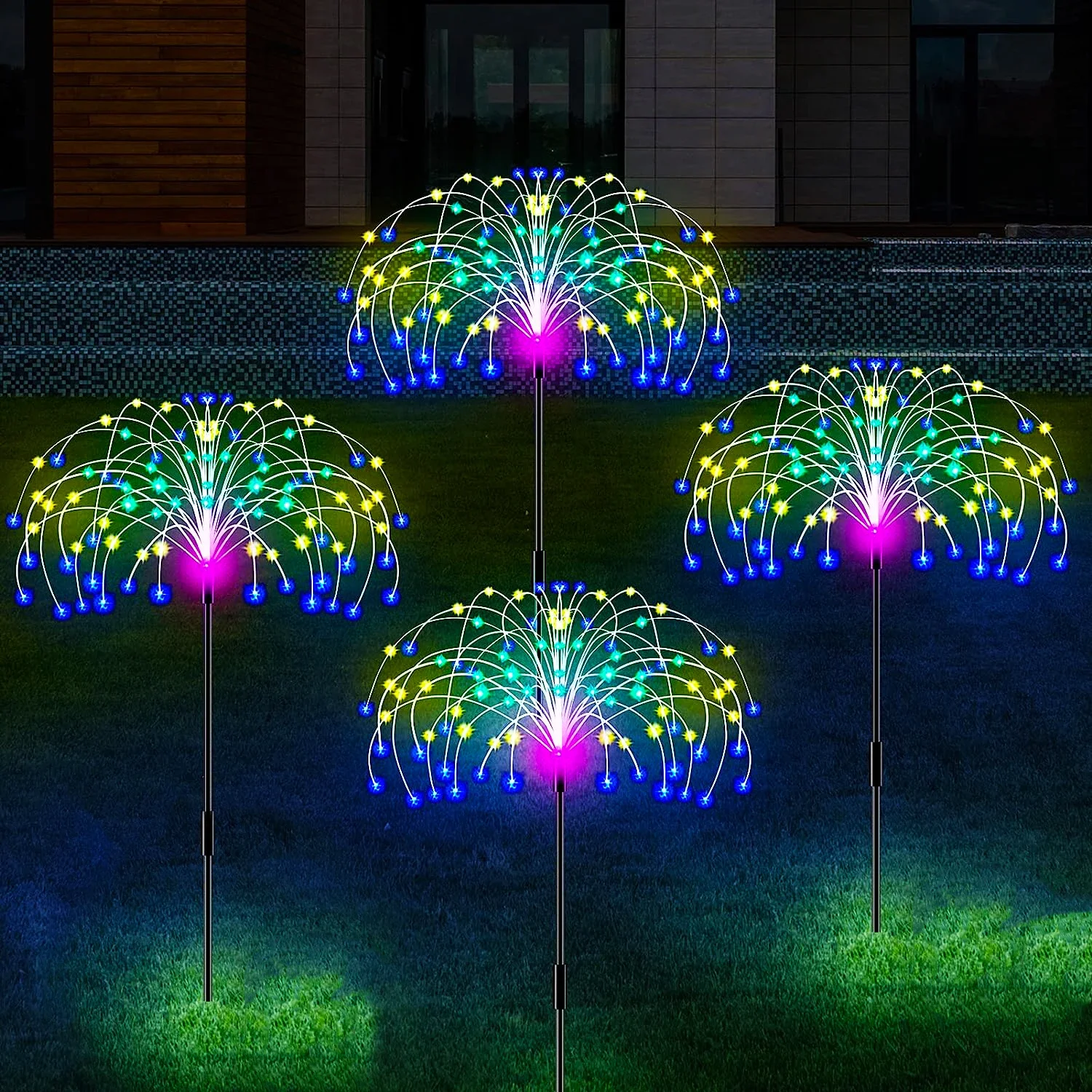 

Outdoor Solar Garden Lights Solar Firework Lights Solar Lights Waterproof Stake Light for Yard Flowerbed Pathway Multi-Colored