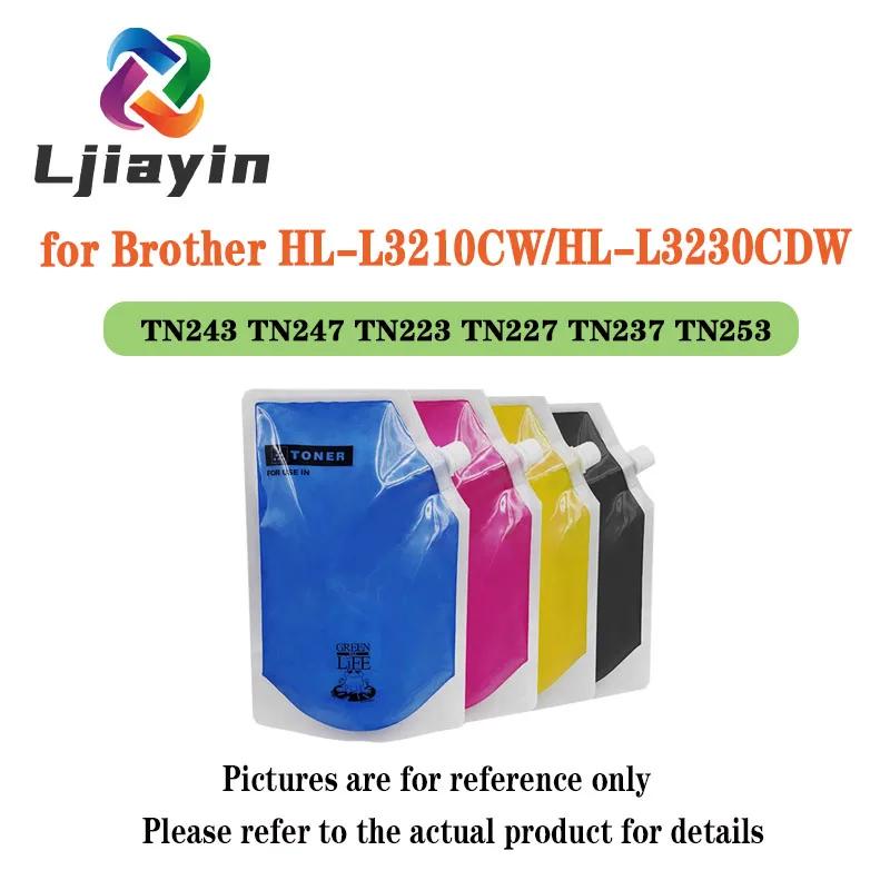 1000g Each bag TN243 TN247 TN223 TN227 TN237 TN253 Toner Powder for Brother HL-L3210CW/HL-L3230CDW/HL-L3270CDW HL-L3290CDW