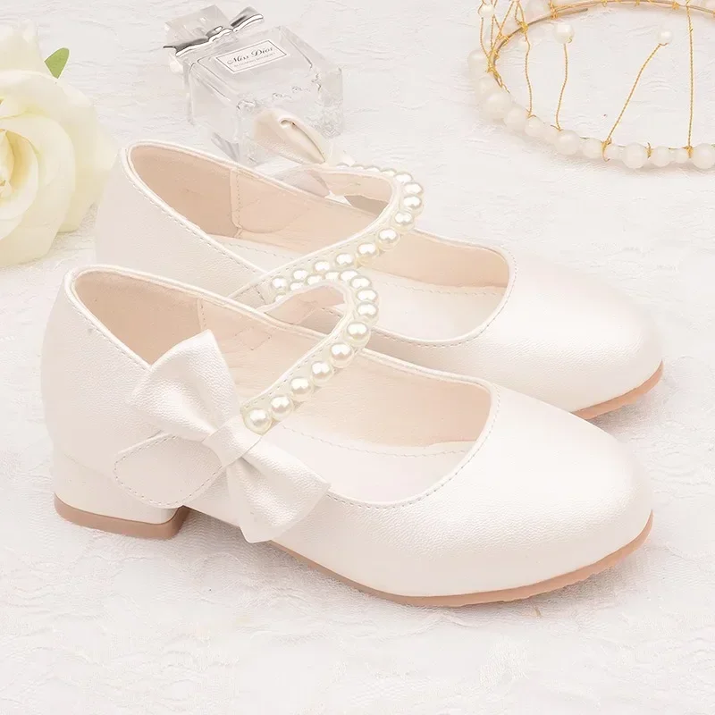 Zapatos Niña KidLeather Shoes 2024 Autumn New Girl High Heel Princess Shoes Bow Single Shoe Mary Jane Shoes Kid Shoe Girl Shoe 3