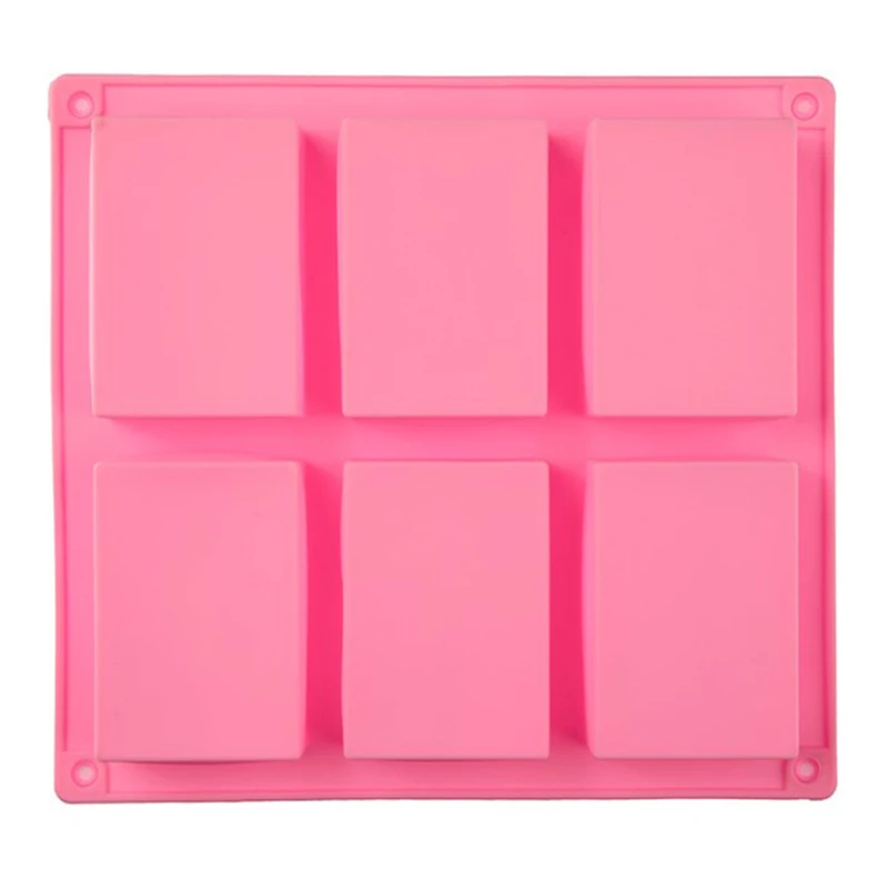 6 Cell Rectangular Silicone Soap Mold For Homemade Decorative Soap Making Mould