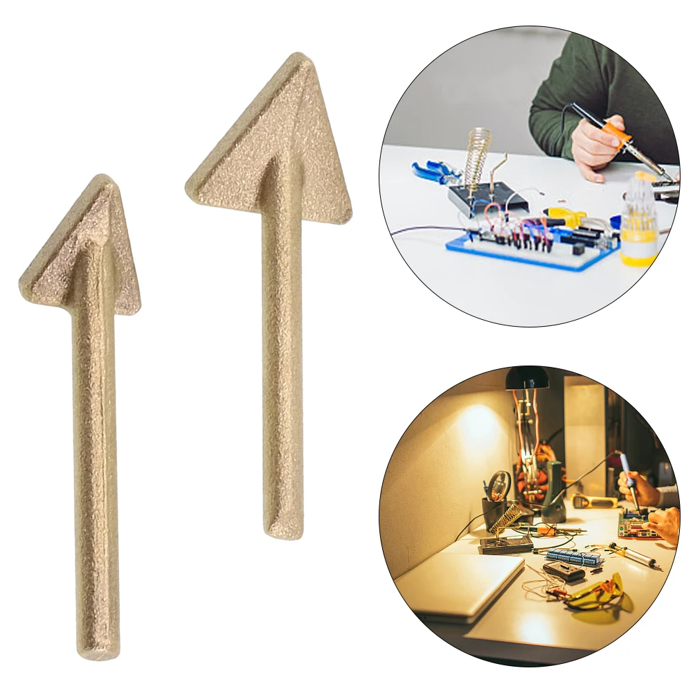 

Welding Tool Electric Soldering Soldering Iron Head Replacement Tip 2pcs Copper Wrinkle Flat Head Leather Plastic
