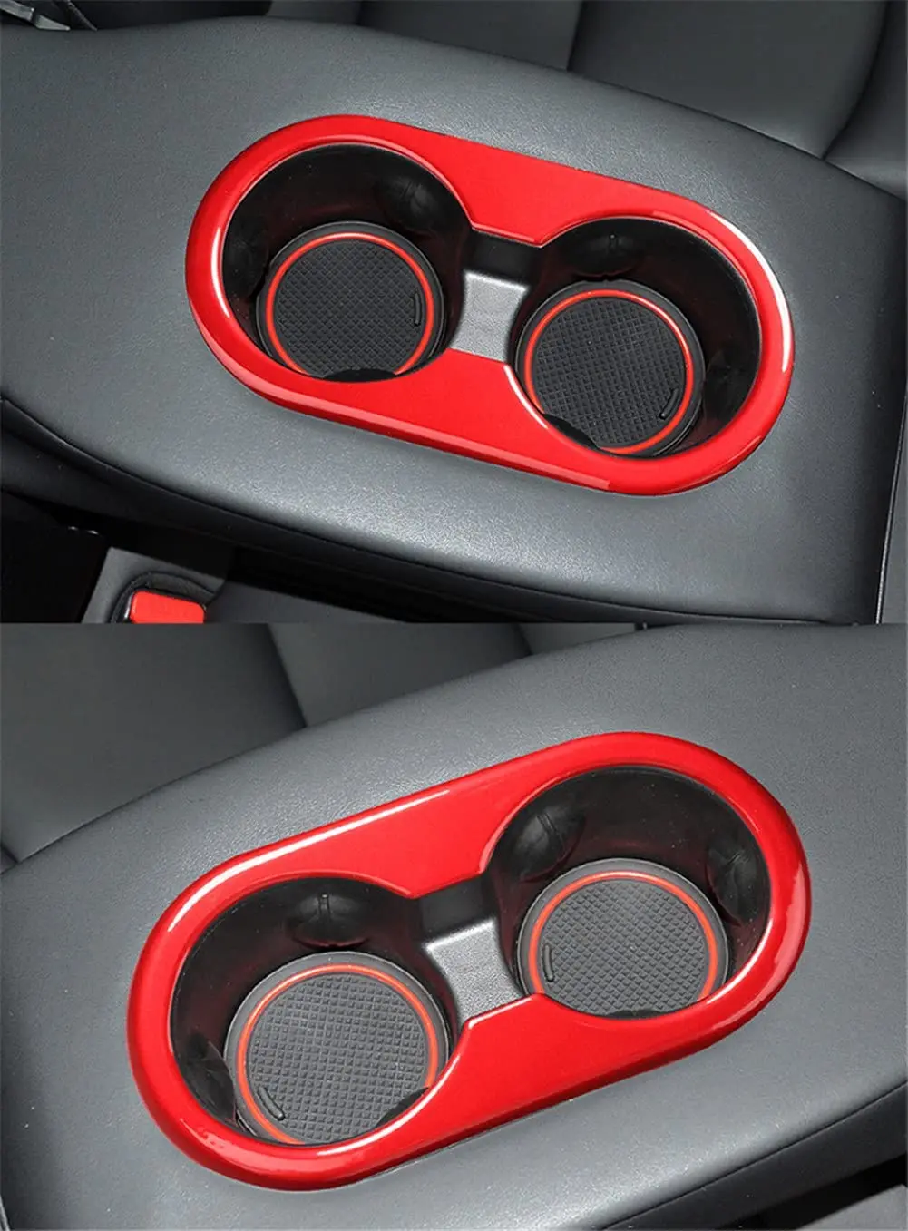 

Car Rear-Row Cup Holder Top Cover Frame Trim Water Protective Film Car Interior Accessories for Tesla Model 3 2017-2020