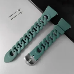 Elegant Silicone Wristband for 20mm watch band (Pine Green)