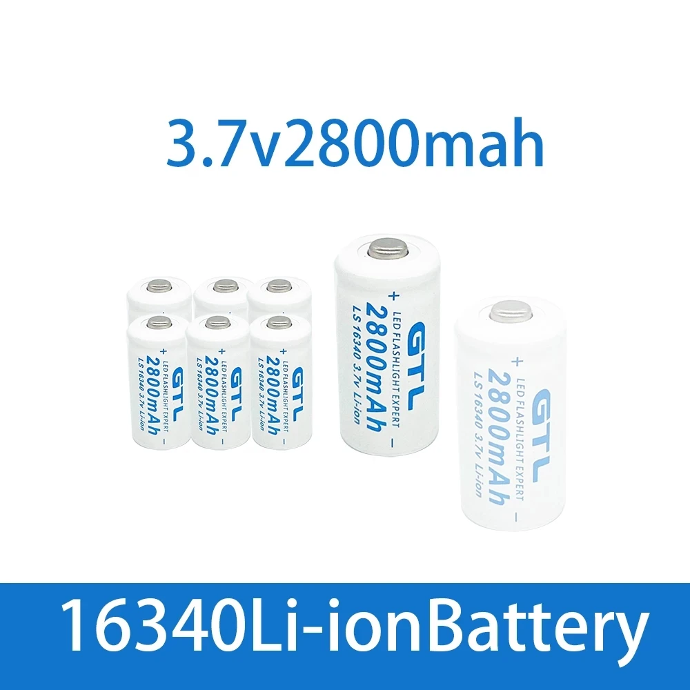 Batteria Agli Ioni Di Litio 3.7 Da 2800 V 16340 Mah Batterie Ricaricabili Cr123A Cr123 Per Cella Torcia A Led Con Penna Laser, Telecamera Di Sicurezza