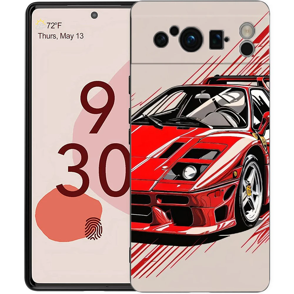 Tokyo Drift Sports Car Phone Case - Shockproof Soft Black TPU Shell