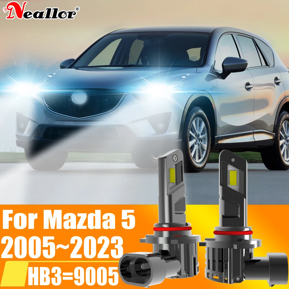 

2 шт. HB3 9005 светодиодные фары Canbu, автомобильная лампа высокой мощности 6000K, ксеноновая белая флуоресцентная лампа Drl для мотоцикла, Диодная лампа 12 В 55 Вт для Mazda 5 2005 ~ 2023