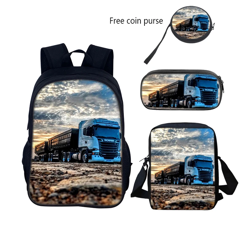 SCANIA Game Anime Children School Backpack Kids pencil bags stationery box laptop mochila children Gifts Three-Piece 2