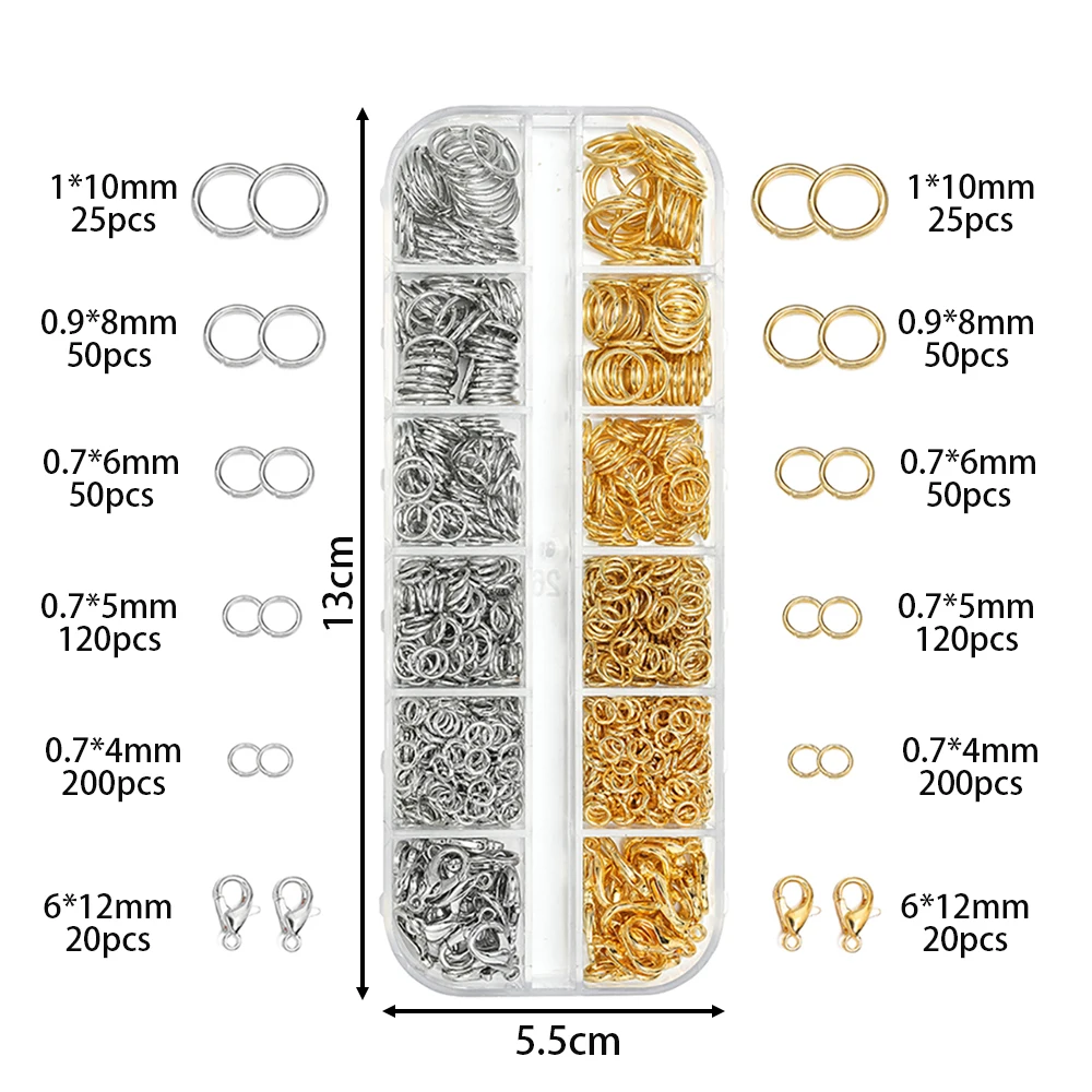 1Box Schmuck Befunde Kits Zink legierung offene Bieger inge Hummer verschlüsse für DIY Armband Halskette Kette Zubehör Herstellung Lieferungen – Detail 9