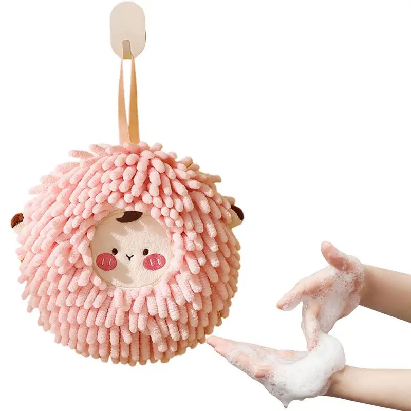 

Hand Drying Towels Bathroom Quick Dry Cute Bath Towel Hand Drying Puff With Loop Fuzzy Towel Ball High Absorbent Cleaning