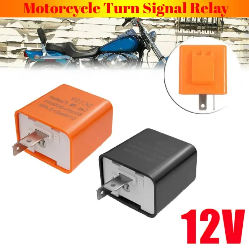 Relé intermitente LED para motocicleta de 2 pines, frecuencia ajustable, intermitente, indicador intermitente de señal de giro para motocicleta, relés intermitentes de 12V