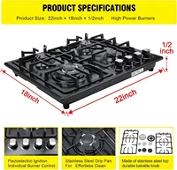 in Gas Cooktop 4 Burners Stainless Steel Stove with NG/LPG Conversion Kit Thermocouple Protection and Easy to Clean 2
