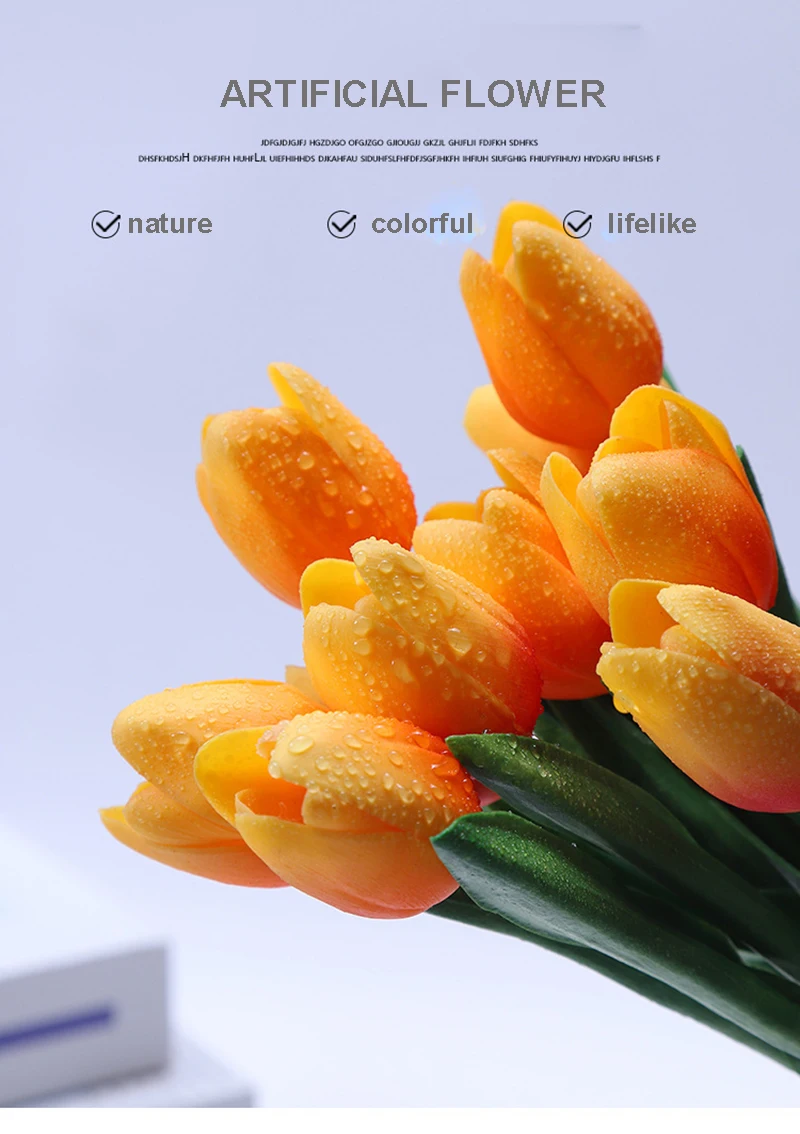 32pc Pu Tulip Fleurs Silikonowe Wedding Decoration Fake Artificial Flowers Цветы Для Декора Artificielles Tulipany