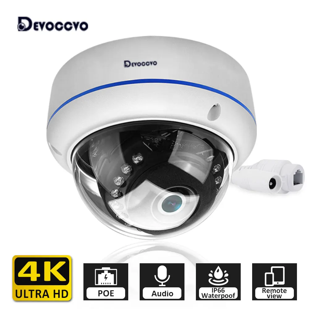 H.265 4K 8Mp Poe Ip Dome Telecamera Di Sicurezza In Metallo Per Esterni Impermeabile Telecamera Da Soffitto Per La Casa Videosorveglianza Registrazion