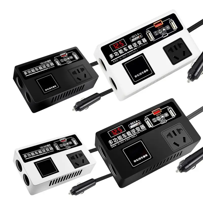 

Car Inverter Power 2V/24V to 220V digital display Power Inverter with Plug Outlet USB Charger Fast Charging Inverter