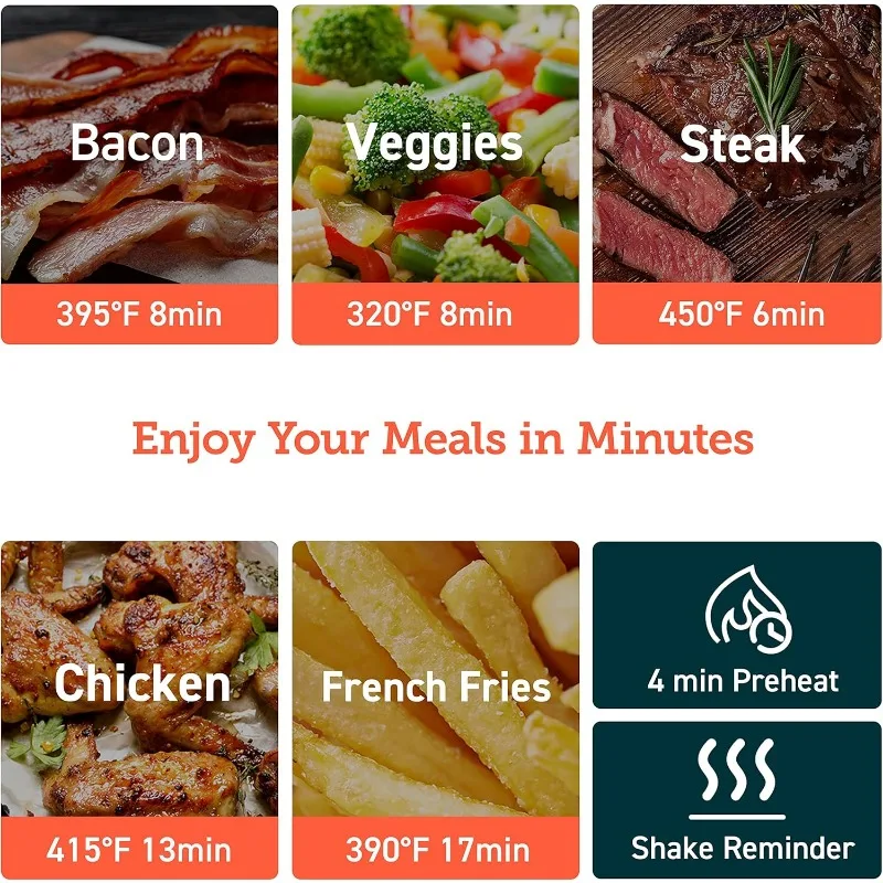 Air Fryer 2.1QT, Small 4-in-1 Air Fryer, 97% Oil Saving, 30 In-App Recipes, Home Air Fryer Oven 6