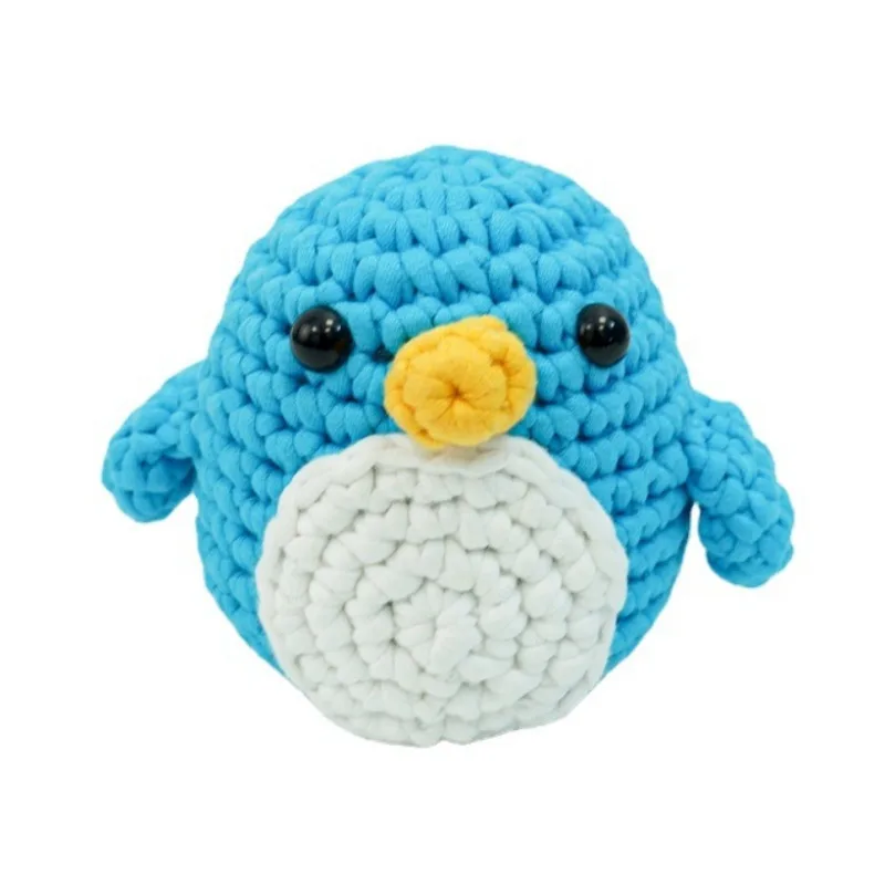 Beginners Crochet Kit DIY Hand-Woven Material Bag Kit Made Crochet Penguin  Dolls Toys for Friend Kids Children - AliExpress