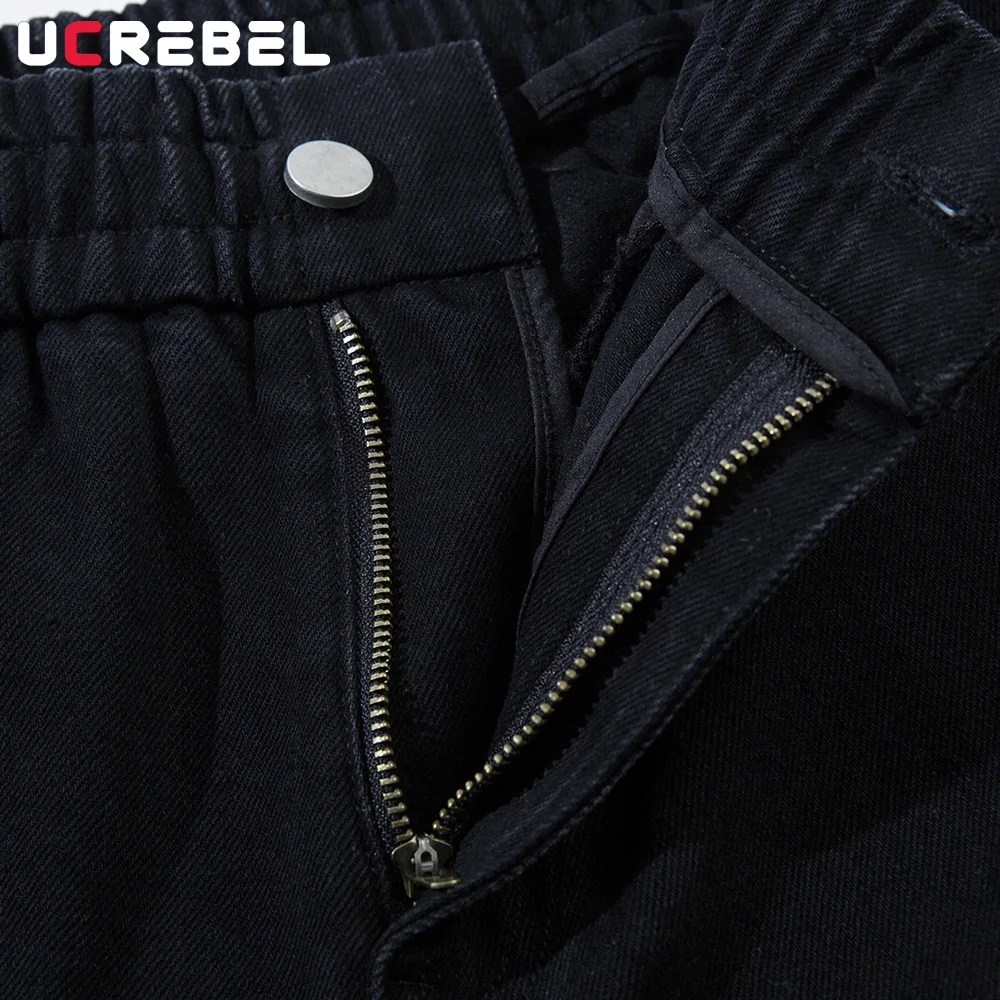 Washed Dark Scimitar Jeans Mens Spring Summer Spliced High Street Loose Wide Leg Denim Pants Men 4