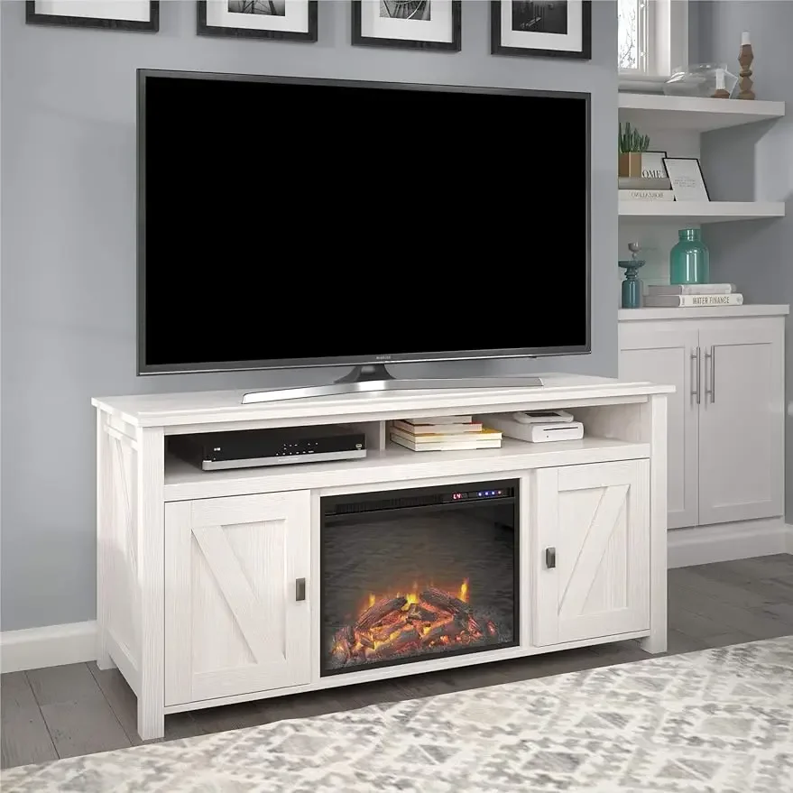 American Farmington Fireplace TV Console, Console for s up to 60 ", Ivory Pine