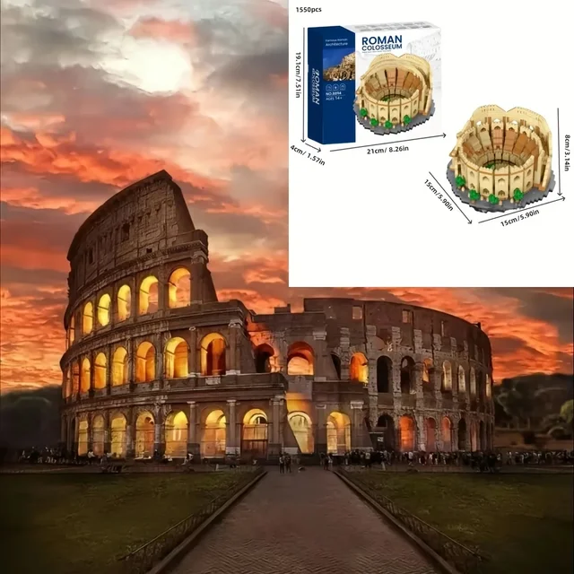 1550 Pcs World Famous Landmarks Ancient Rome Building Set - Discover The Wonders of The World Colosseum Building Blocks 3