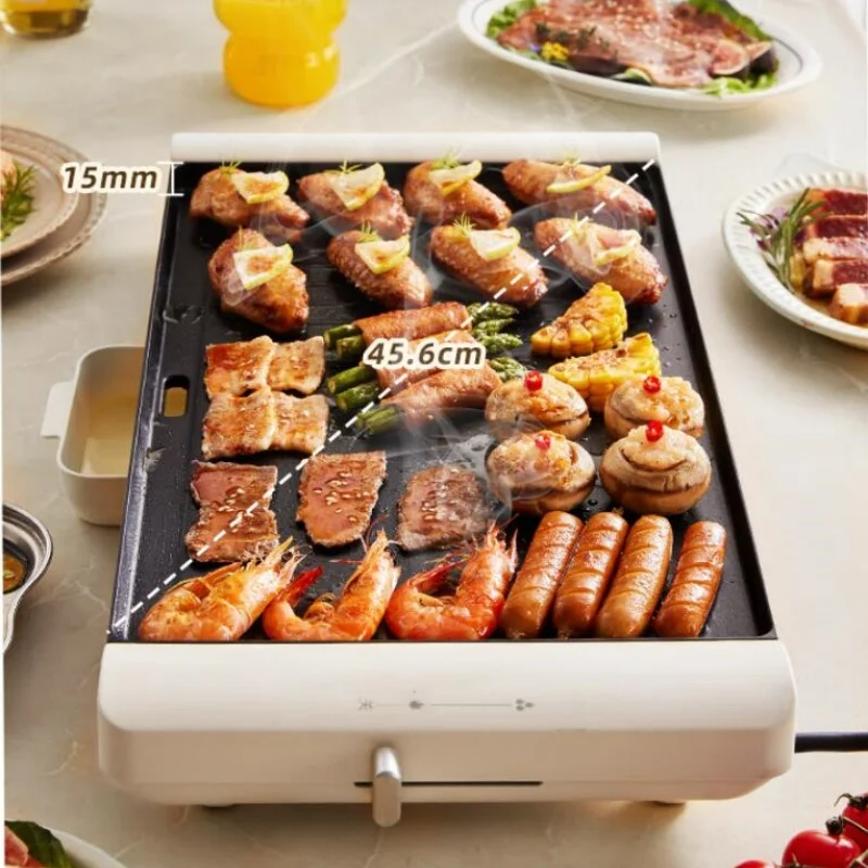 Bear 220V Electric Grill 1600W Electric Household Multifunction Grill Pan Non-stick Frying Pan Grill Pan Plancha Cocina 3